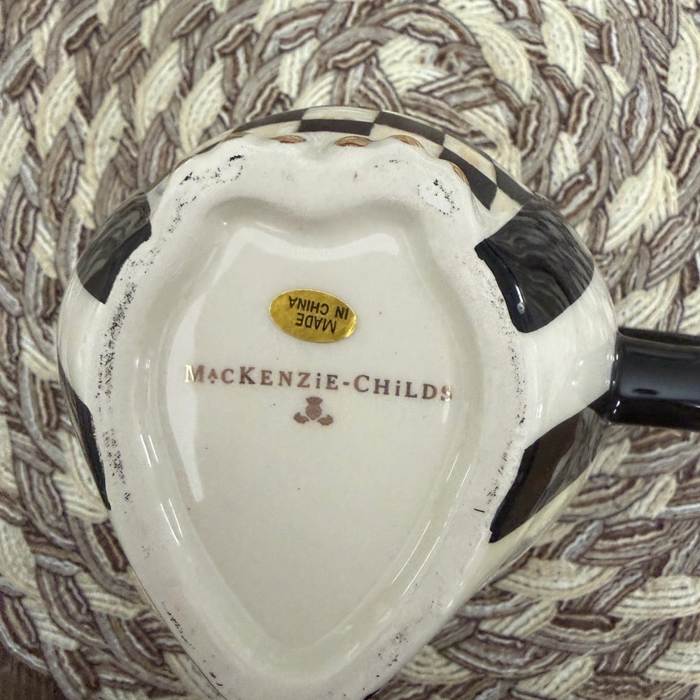 MacKenzie-Childs Courtly Check Owl Mug NEW - Picture 4 of 8